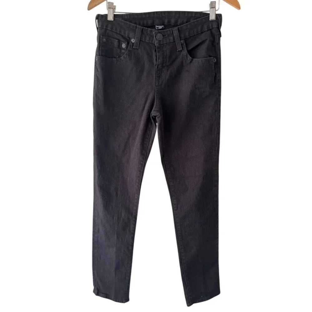 True Religion Geno Slim Jeans Boys Size 18 Black Superfly Stretch Denim